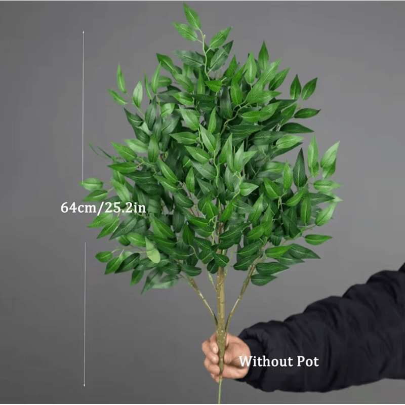 GreenAura Tall Artificial Eucalyptus Plant Tropical Willow Faux Tree Decor 6
