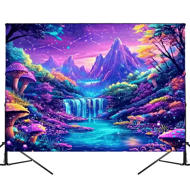 VIKAMA Glow In The Dark Forest Wall Tapestry Fantasy LED Wall Hanging Decor 3