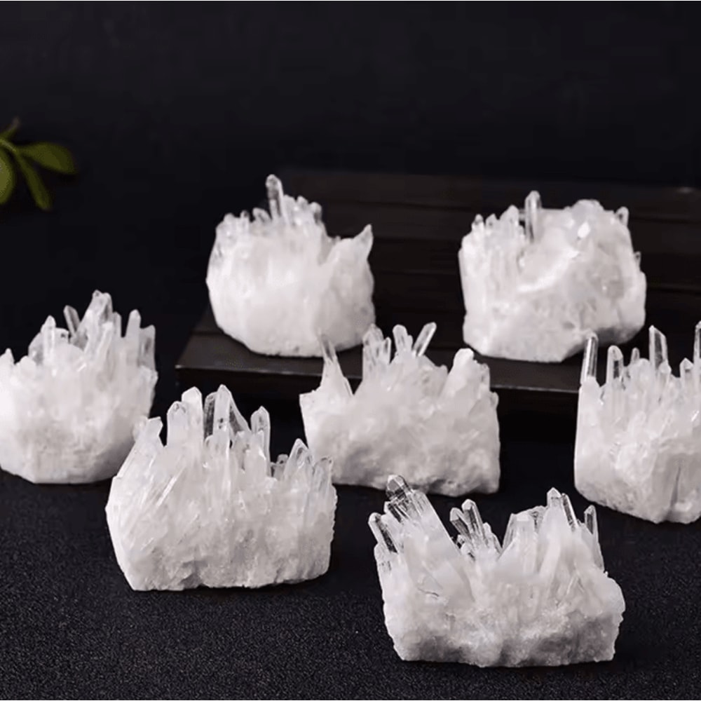 Natural White Quartz Crystal Cluster Healing Mineral Specimen Raw Home Decor 4