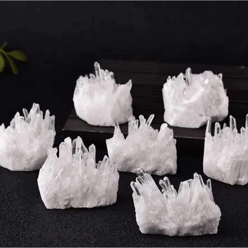 Natural White Quartz Crystal Cluster Healing Mineral Specimen Raw Home Decor 4