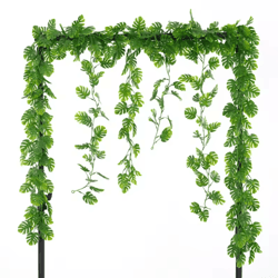 artificial monstera hanging vines – tropical leaf greenery decor for home & events