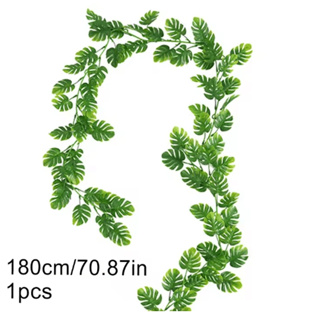 Artificial Monstera Hanging Vines Tropical Leaf Greenery Decor For Home Events 5