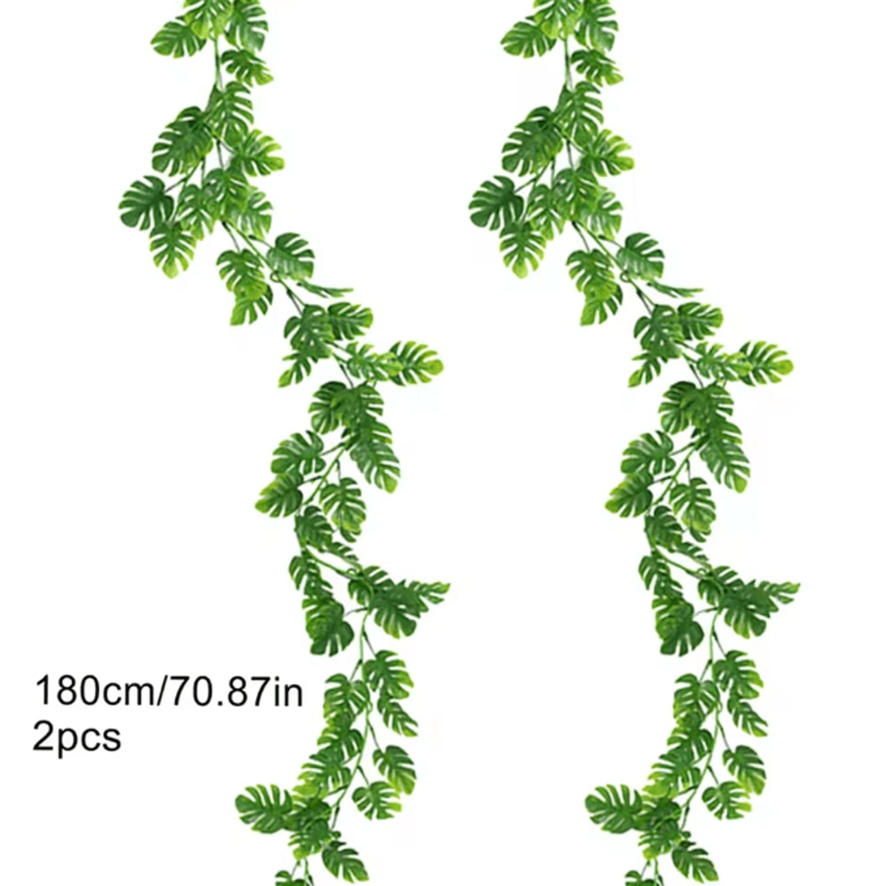 Artificial Monstera Hanging Vines Tropical Leaf Greenery Decor For Home Events 6