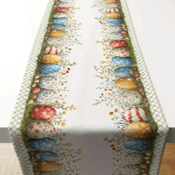 vikama easter egg plaid table runner – scandinavian spring table decoration