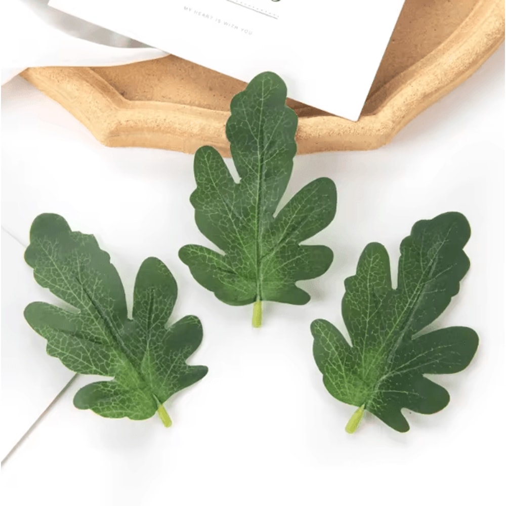 50PCS Artificial Watermelon Leaves DIY Craft Greenery For Weddings Scrapbooking Decor 1