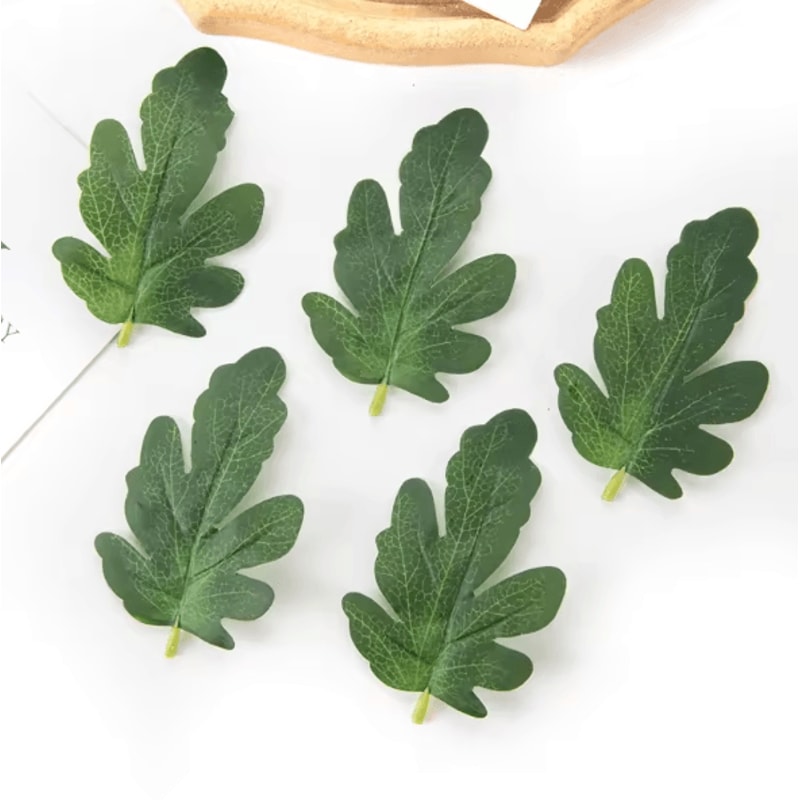 50PCS Artificial Watermelon Leaves DIY Craft Greenery For Weddings Scrapbooking Decor 2