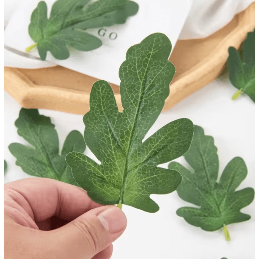50PCS Artificial Watermelon Leaves DIY Craft Greenery For Weddings Scrapbooking Decor 5