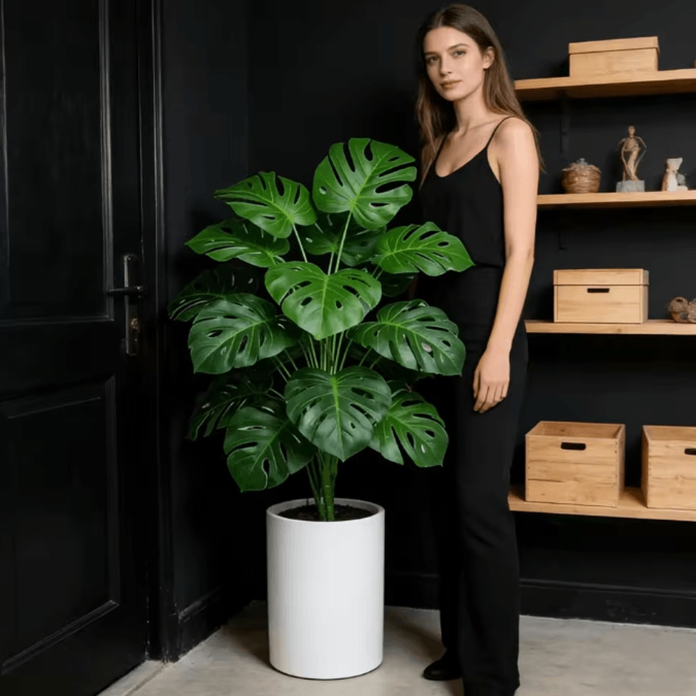 Large Artificial Monstera Leaves Tropical Palm Leaf Decor For Home Garden Events 4