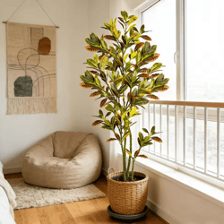 large artificial banyan tree ficus plant – realistic tropical indoor decor