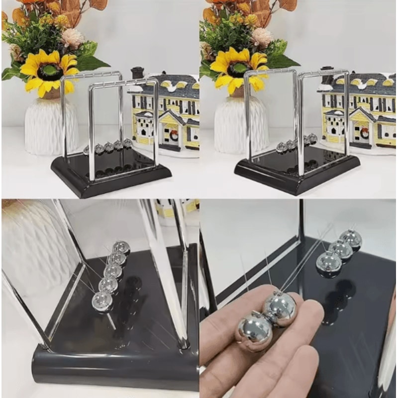 Newtons Cradle Balance Ball Desk Toy Kinetic Energy Pendulum Decor Science Gift 3