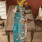 Summer Beach Starfish Linen Table Runner Coastal Ocean Decor For Dining Parties 3