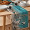 Summer Beach Starfish Linen Table Runner Coastal Ocean Decor For Dining Parties 4