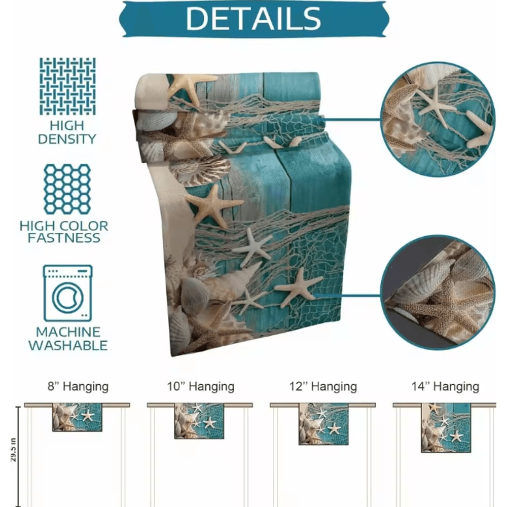 Summer Beach Starfish Linen Table Runner Coastal Ocean Decor For Dining Parties 5