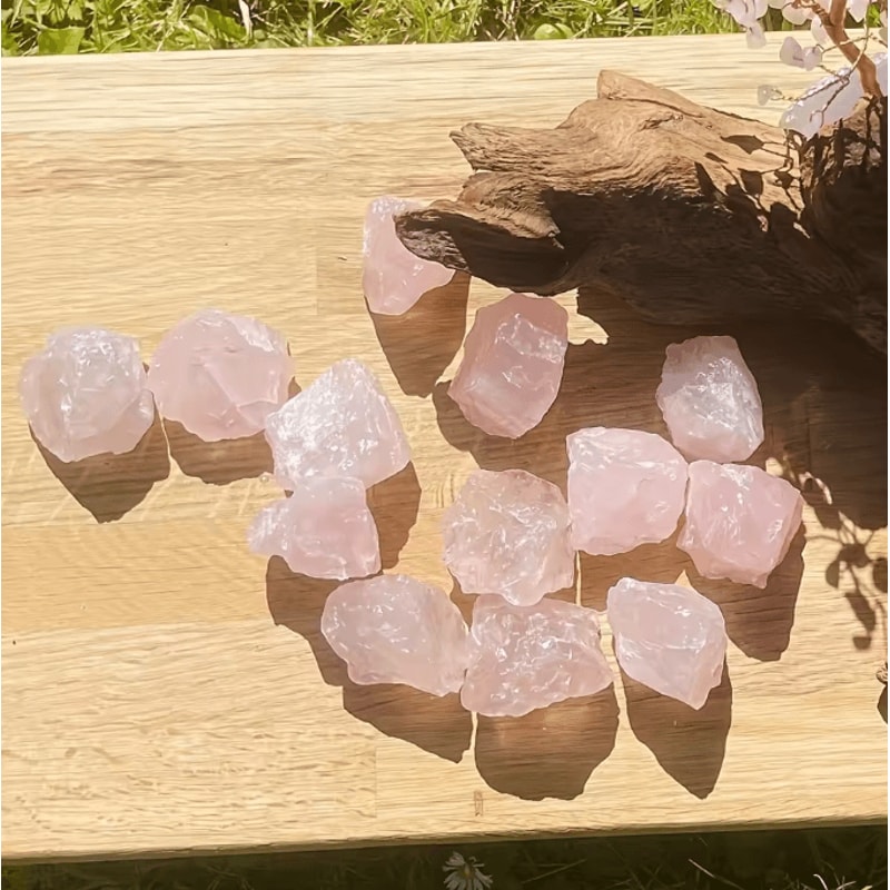 Natural Rose Quartz Rough Stone Pink Crystal Aromatherapy Diffuser Healing Decor 1