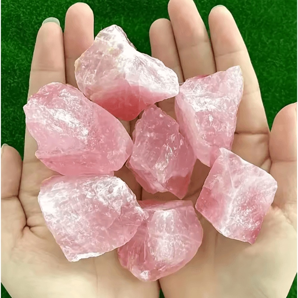 Natural Rose Quartz Rough Stone Pink Crystal Aromatherapy Diffuser Healing Decor 3