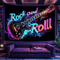 VIKAMA Neon Rock Guitar Tapestry Electric Music Wall Decor For Bedroom Studio 1