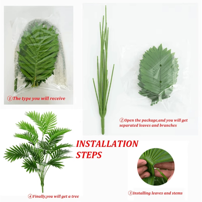 24Leaf Artificial Areca Palm Plant In Pot Tropical Indoor Outdoor Decor Tree 2