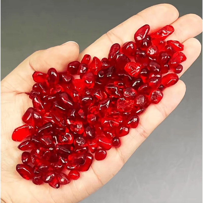 Red Glass Gravel Chips Decorative Crystal Stones For Vase Aquarium DIY Decor 6