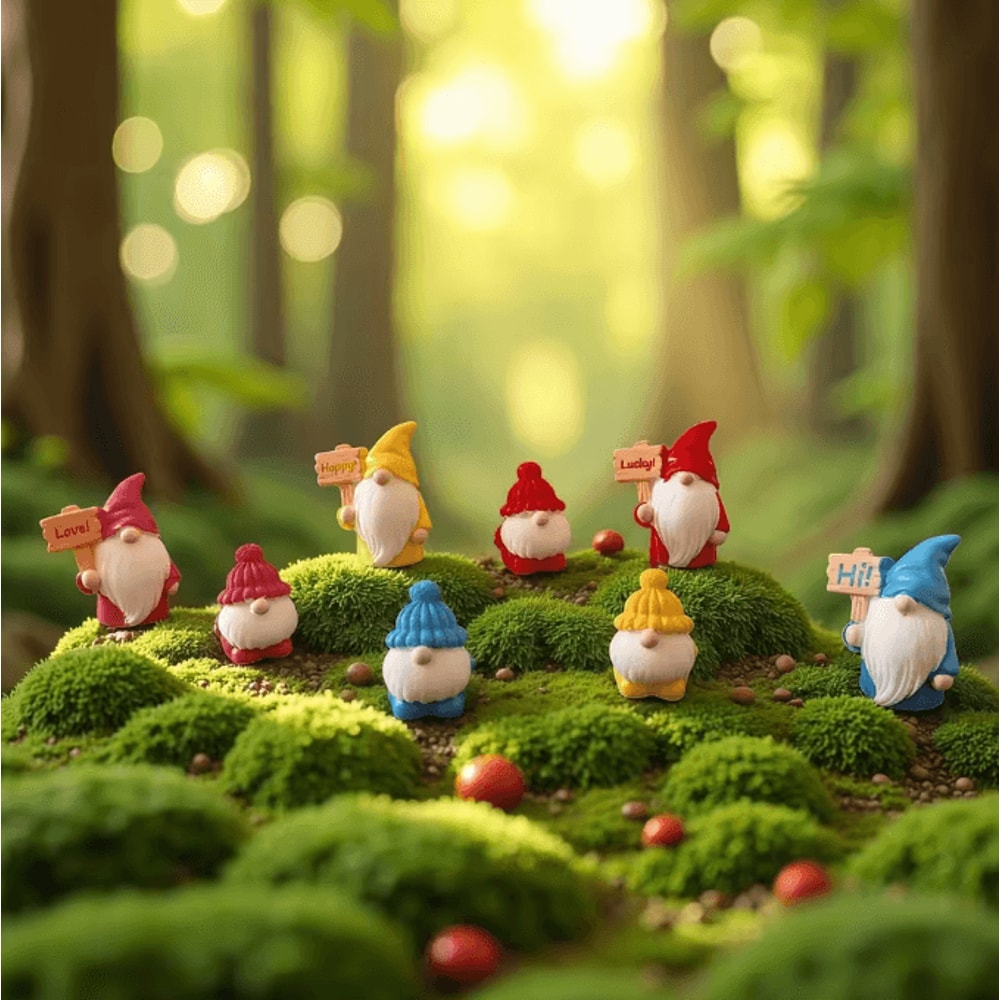 8PCS Mini Dwarf Blind Bag Figurines Cute Fairy Garden Micro Landscape Decor 0