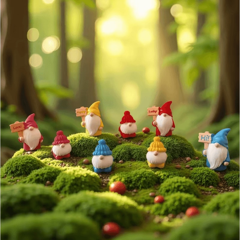 8PCS Mini Dwarf Blind Bag Figurines Cute Fairy Garden Micro Landscape Decor 0