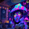 VIKAMA Psychedelic Mushroom Girl Tapestry Blacklight Reactive Trippy Wall Decor 1