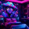 VIKAMA Psychedelic Mushroom Girl Tapestry Blacklight Reactive Trippy Wall Decor 2