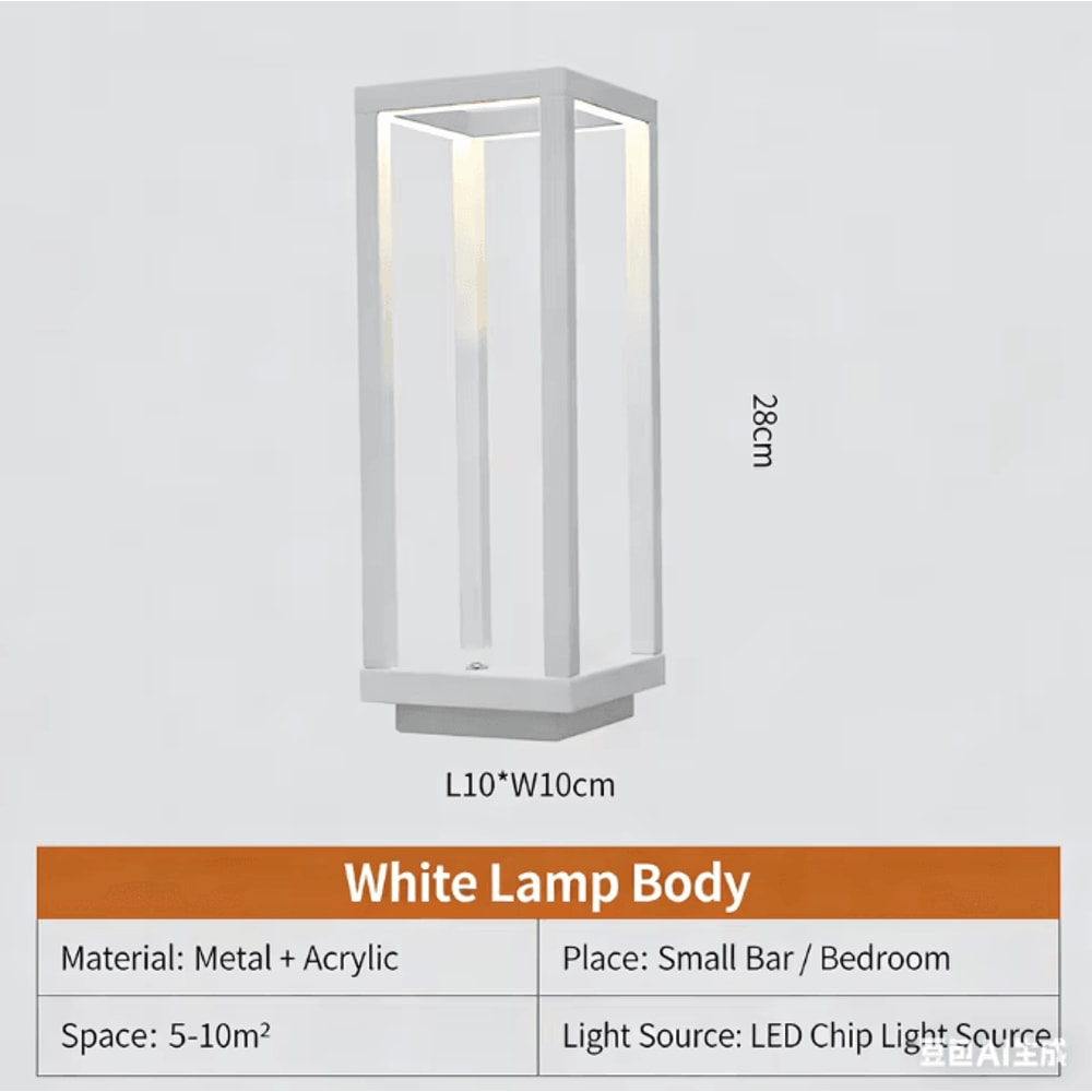 Rechargeable LED Table Lamp Modern Cordless Restaurant Home Decor Light 5