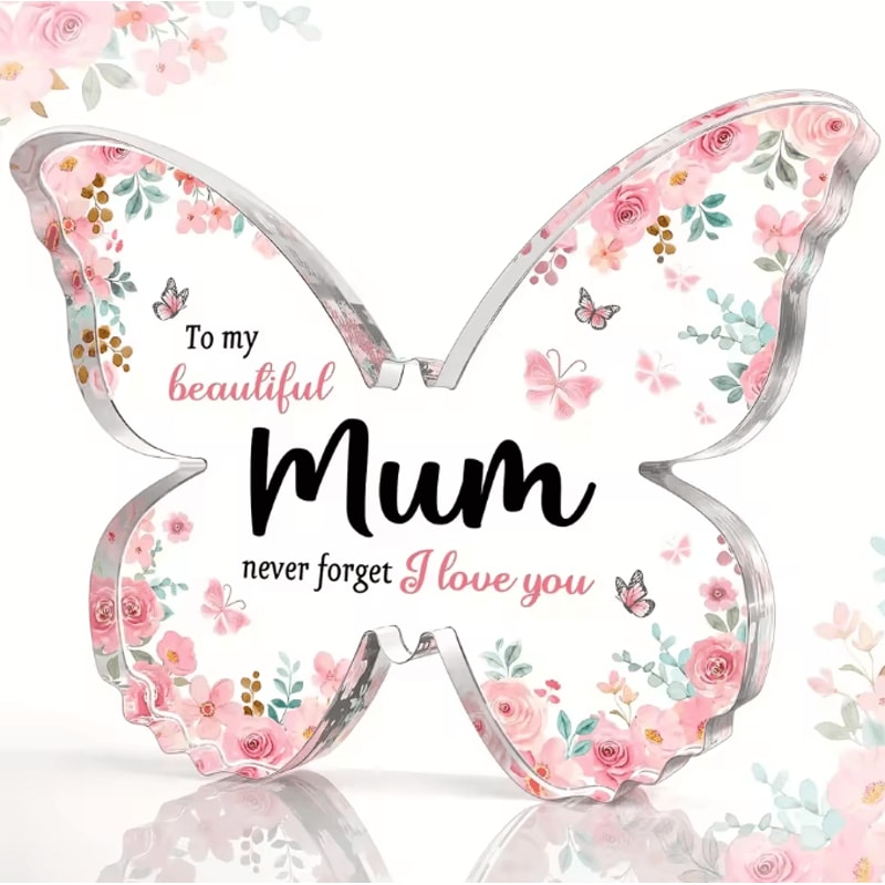 Butterfly Acrylic Plaque For Mum Heartfelt Keepsake Gift For Mothers Day Birthdays 0