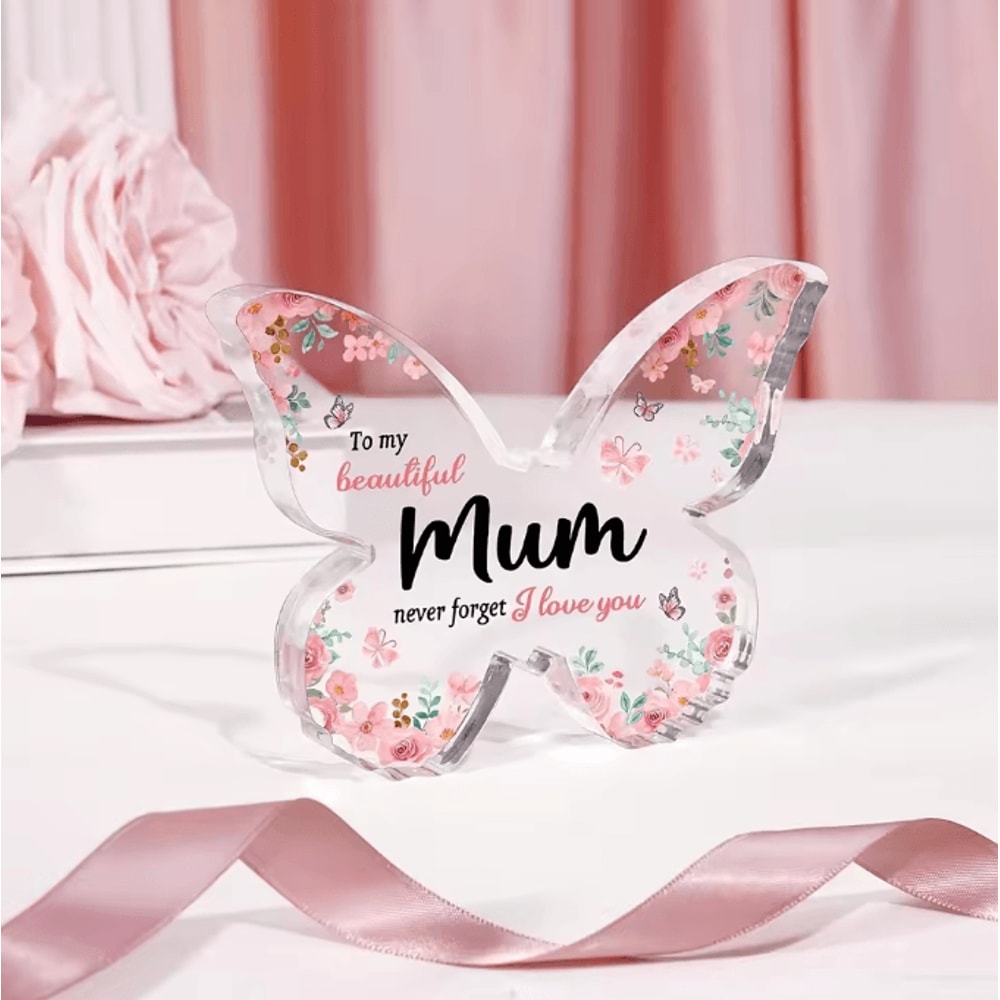 Butterfly Acrylic Plaque For Mum Heartfelt Keepsake Gift For Mothers Day Birthdays 1