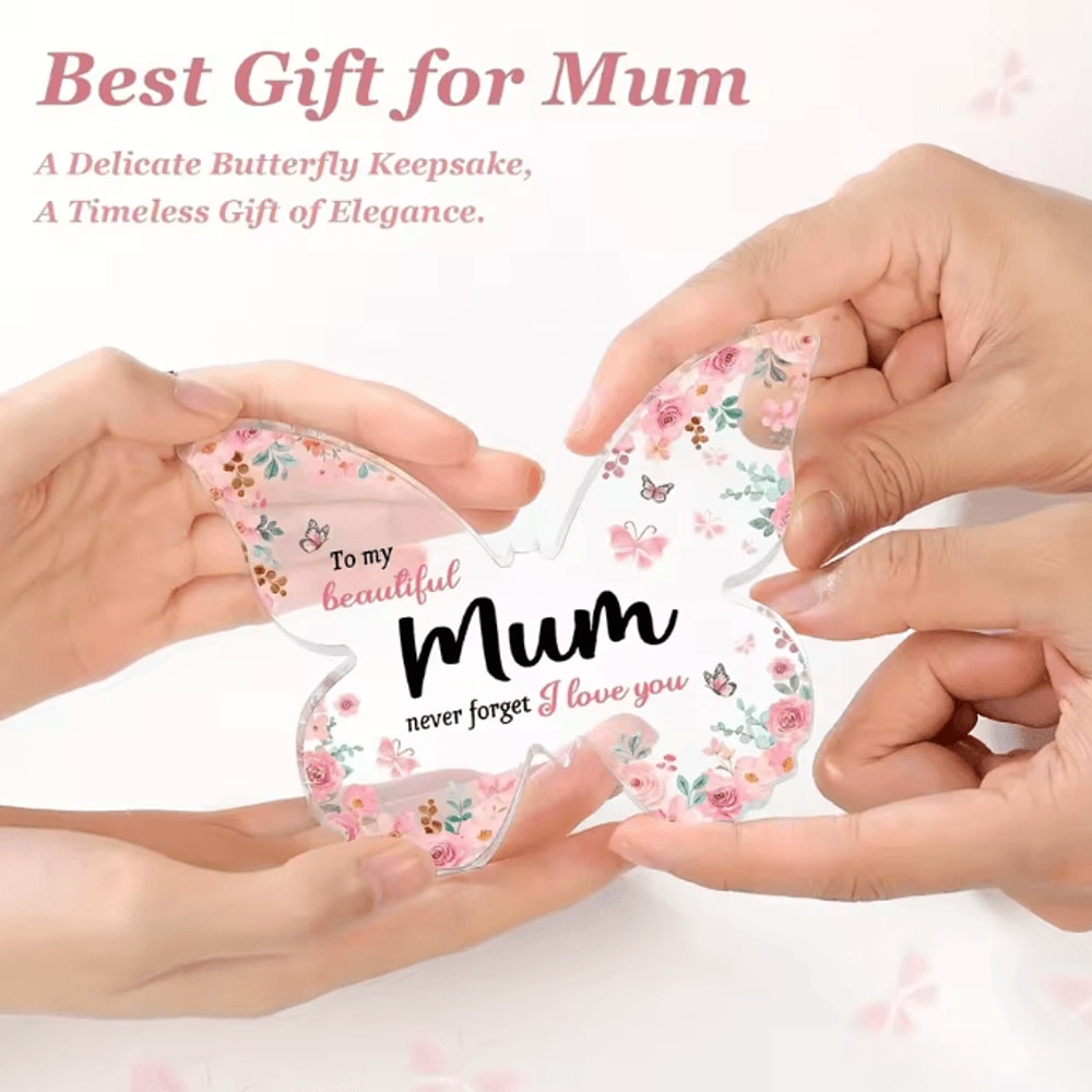 Butterfly Acrylic Plaque For Mum Heartfelt Keepsake Gift For Mothers Day Birthdays 4