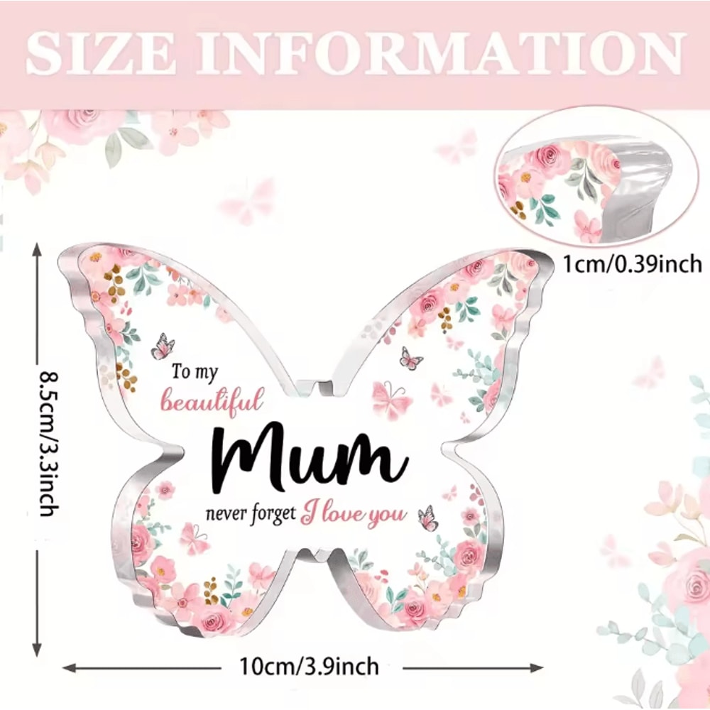 Butterfly Acrylic Plaque For Mum Heartfelt Keepsake Gift For Mothers Day Birthdays 5