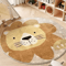 Cartoon Lion Plush Round Rug Soft Fluffy Kids Carpet For Nursery Living Room 1