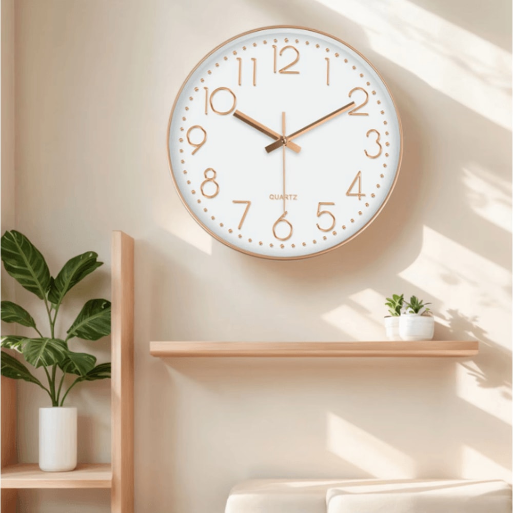 Minimalist Silent Quartz Wall Clock Modern NoTicking Decor 81012 Inch 0