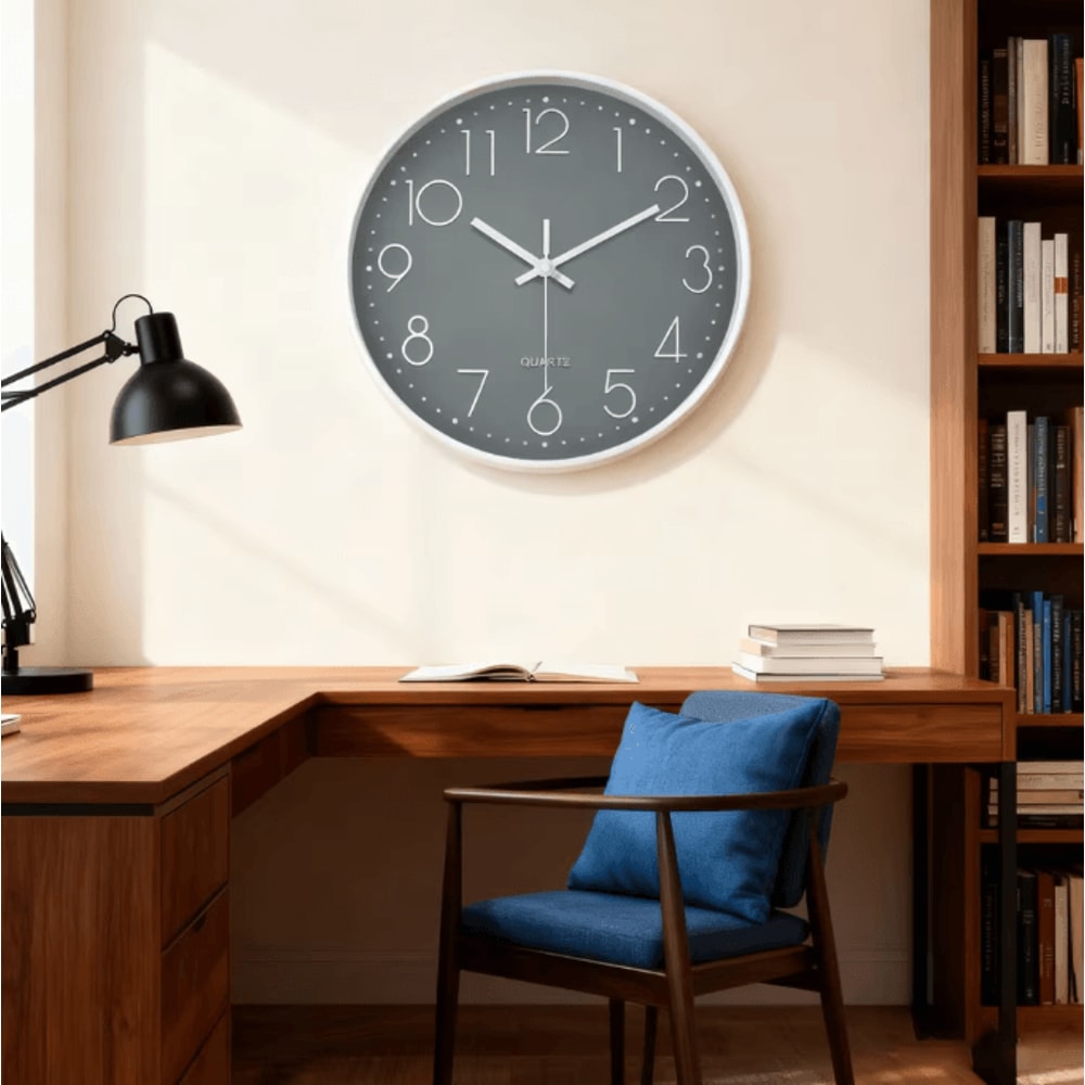 Minimalist Silent Quartz Wall Clock Modern NoTicking Decor 81012 Inch 1