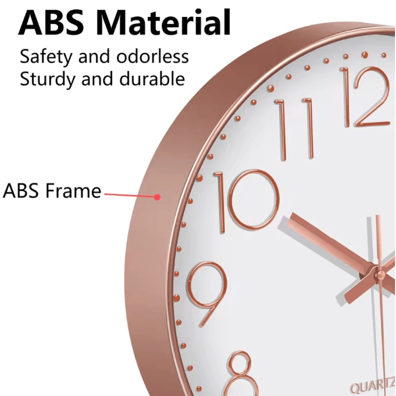 Minimalist Silent Quartz Wall Clock Modern NoTicking Decor 81012 Inch 2