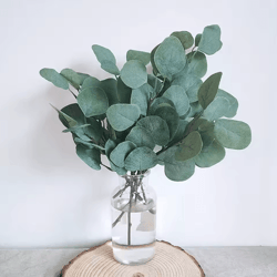 10pcs artificial eucalyptus leaves stems – silk greenery for diy crafts, wedding & home decor