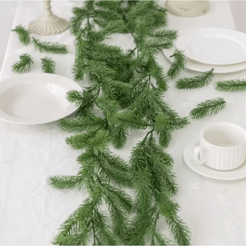 72Mesh Artificial Pine Leaf Garland DIY Greenery Vine For Christmas Home Decor 0