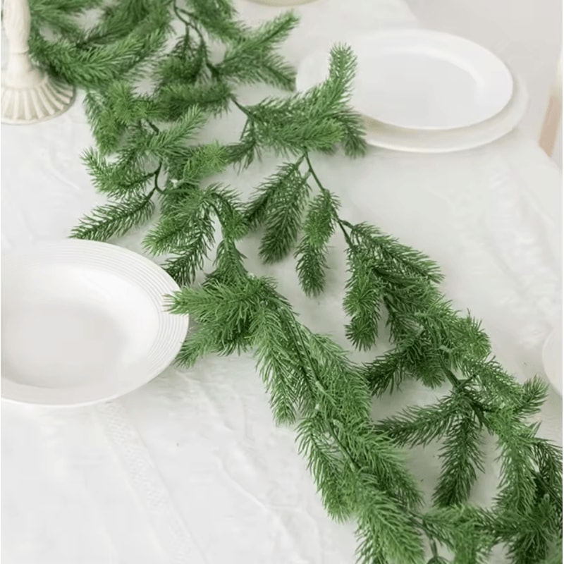 72Mesh Artificial Pine Leaf Garland DIY Greenery Vine For Christmas Home Decor 1