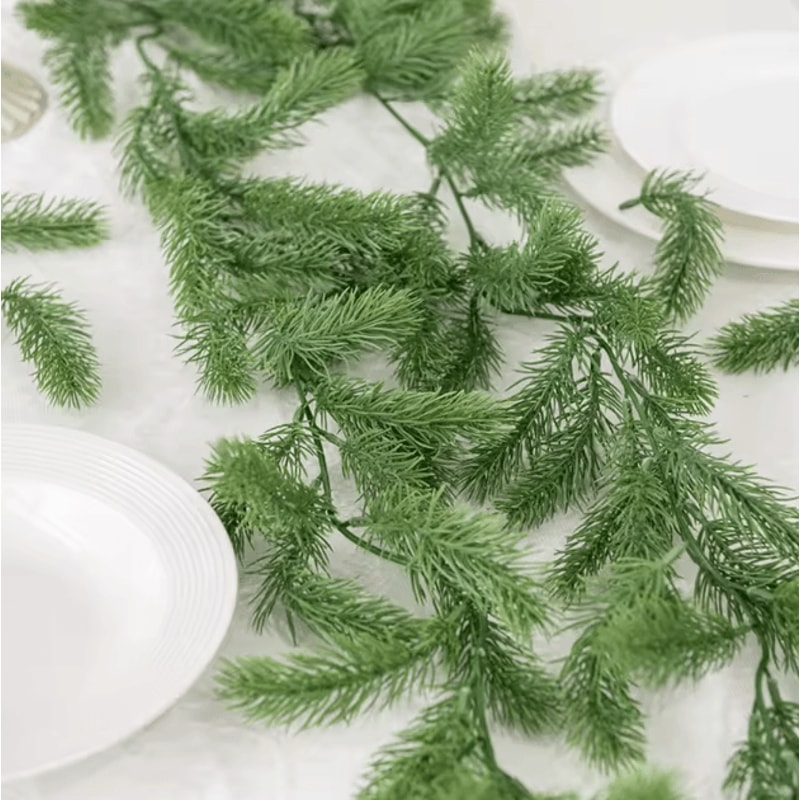 72Mesh Artificial Pine Leaf Garland DIY Greenery Vine For Christmas Home Decor 3