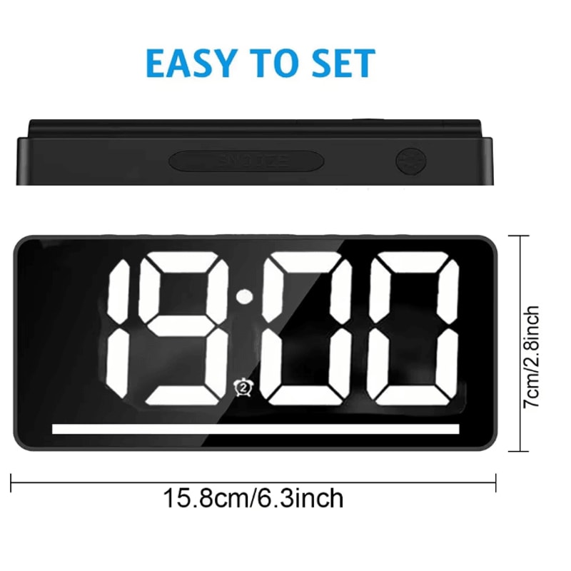 Large LED Digital Alarm Clock With Temperature Night Light Table Clock For Bedroom Office 4