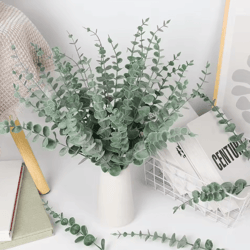 10/100pcs artificial eucalyptus leaves – bulk greenery for diy crafts, wedding & home decor