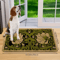 Green Floral Welcome Doormat Washable Indoor PlantThemed Entryway Rug 5