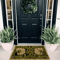 Green Floral Welcome Doormat Washable Indoor PlantThemed Entryway Rug 2
