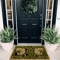 Green Floral Welcome Doormat Washable Indoor PlantThemed Entryway Rug 2
