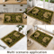 Green Floral Welcome Doormat Washable Indoor PlantThemed Entryway Rug 3