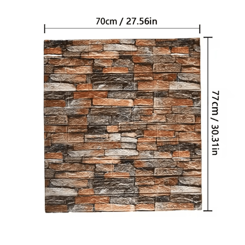 3D Faux Brick Wall Sticker Panels SelfAdhesive Waterproof DIY Wallpaper 6
