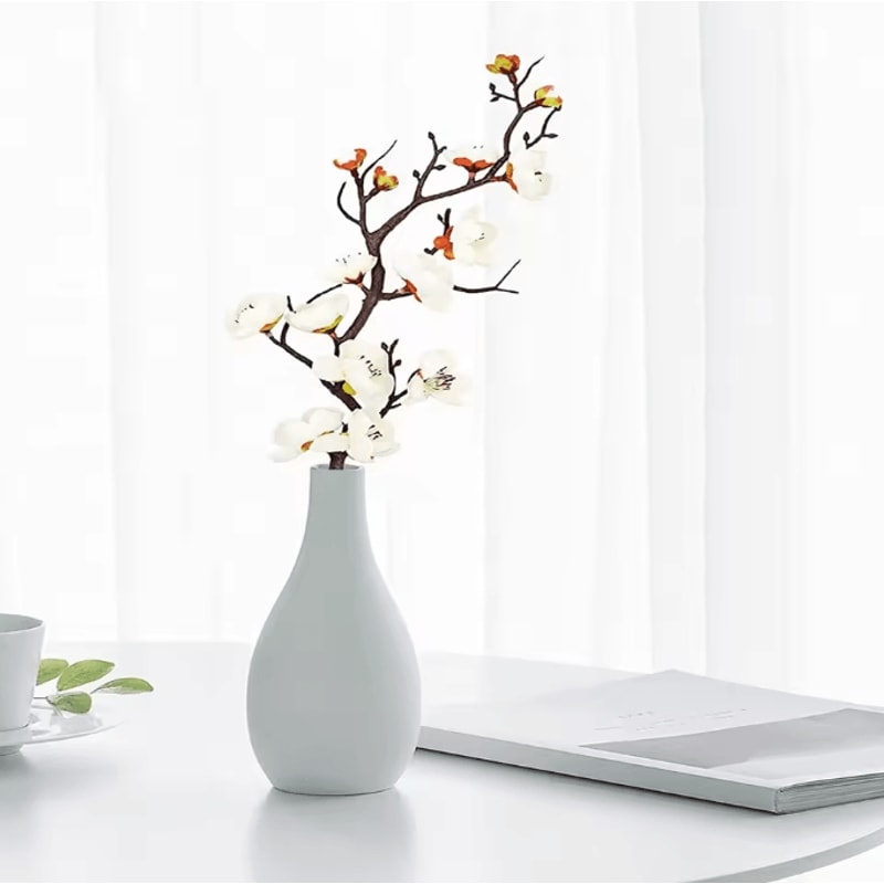 Artificial Plum Blossom Branch Silk Peach Blossom Flowers For Elegant Home Event Decor 1