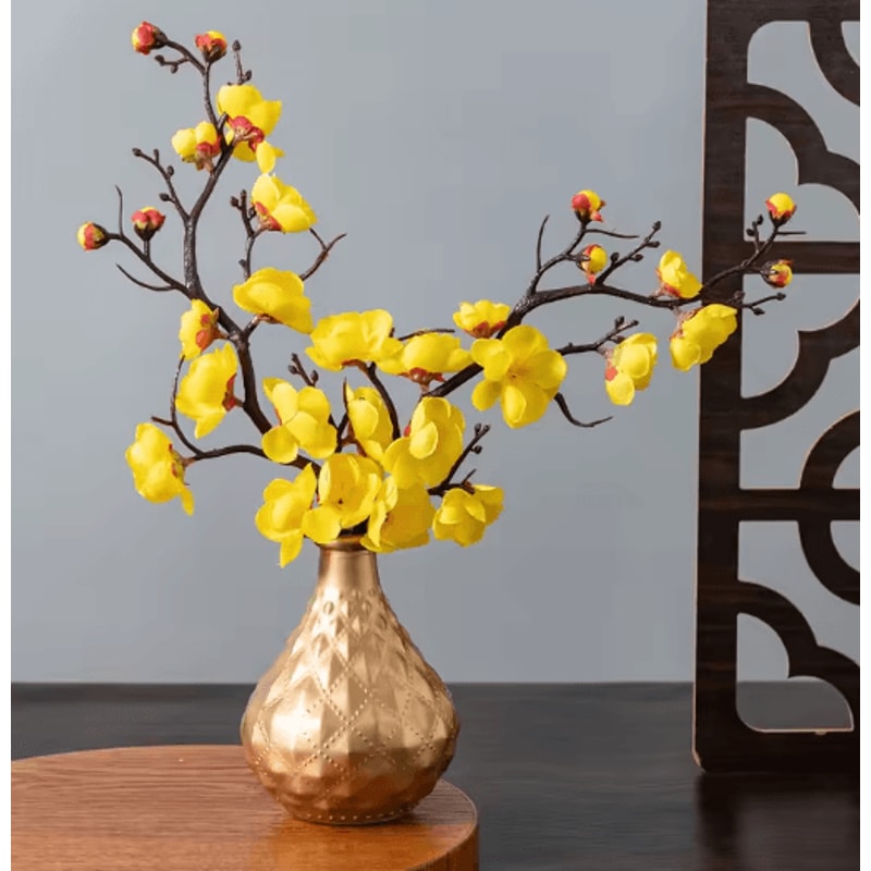 Artificial Plum Blossom Branch Silk Peach Blossom Flowers For Elegant Home Event Decor 7