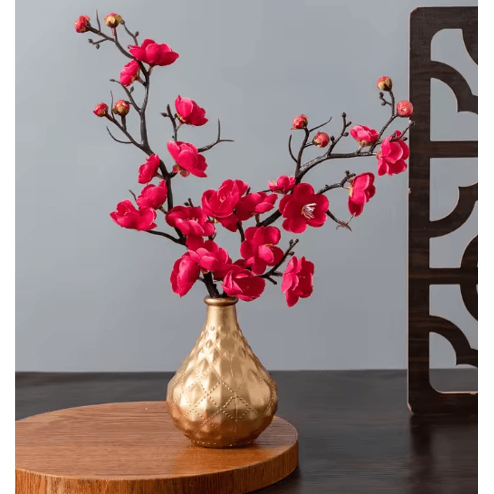 Artificial Plum Blossom Branch Silk Peach Blossom Flowers For Elegant Home Event Decor 8
