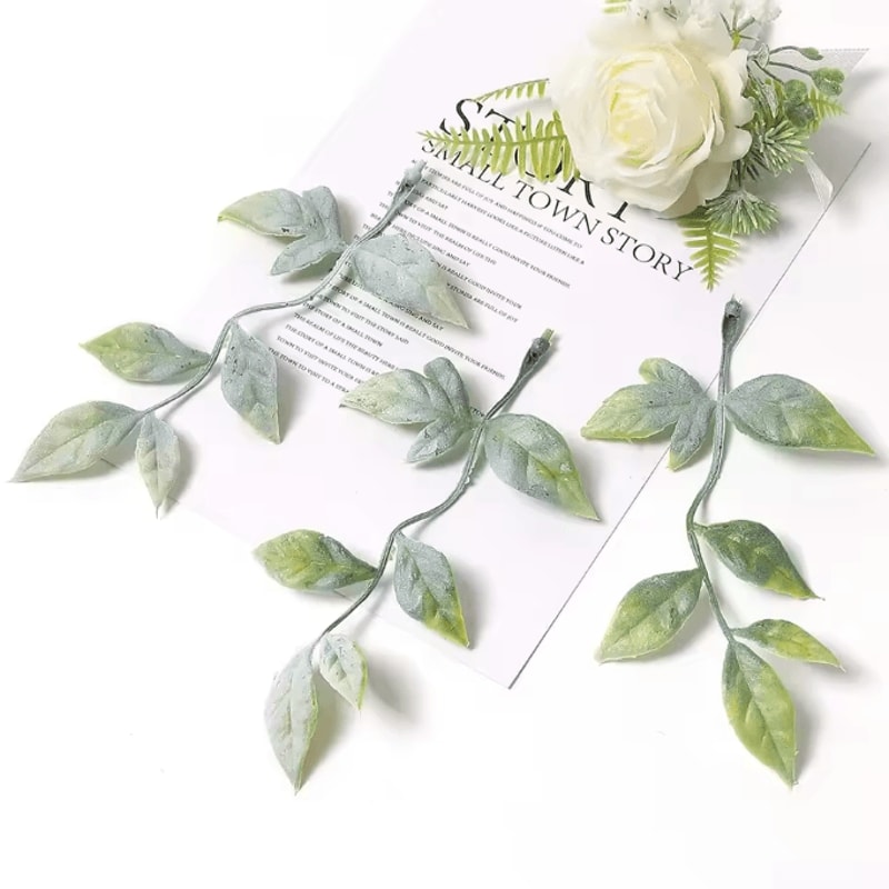 10PCS Artificial Greenery Leaves Set DIY Floral Craft Wedding Decor Accents 12